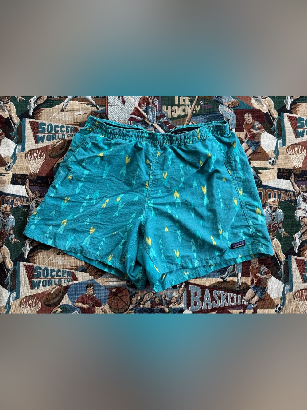Women’s Patagonia Baggies Green Aztec Shorts